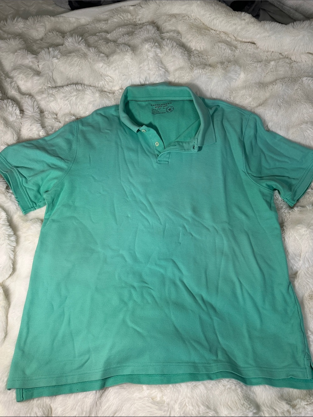 Saddlebred Short-Sleeve Polo in Aqua Green